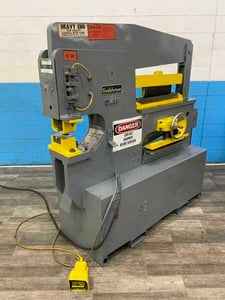 6" x 6" x 1/2" Scotchman #9012, hydraulic ironworker, 90 ton, 7-1/2" throat, 7.5 HP, 37 SPM, 1988