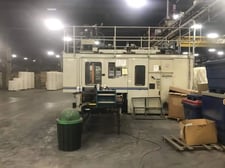 Cincinnati Milacron #E-90, Blow Molder, 2 Heads, 50 Ton, 40" H x 37" Vert platen, 5 lbs shot, 125 HP, 1994