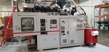 Cincinnati Milacron #E75-D1.5, Blow Molder, 2 Heads, 50 Ton, 3.0" screw, 1.4 Lbs Per Head shot, 460 V., 1999