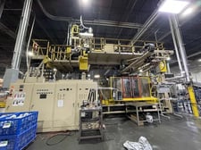 Kautex #KB-250, Blow Molder, 120 mm screw, 71" x 59" platen, 50 Lbs. shot, 150 HP, 480 V., 1993