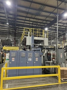 Kautex #KB-150/14PR-S100-02, Blow Molder, 75 Ton, 43" width x 55" H platen, 20 lbs shot, 125 HP, 380 V., 1987