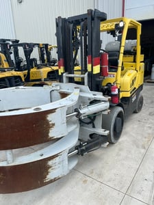 15,500 lb. Hyster #S155FT, Fork Truck, 84" diameter Cascade paper roll clamp, 77" 2-stage mast, 3,452 hours