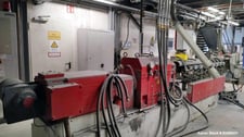 2.4" Noris #ZSC-60, Twin Screw Extrusion Line, 650-800 kg/hr Polymer Compounding, water cooled, 746 RPM,