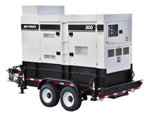 264 KW Multiquip #DCA300SSJU4F3, Trailer Mounted, Tier 4F, sound attenuated enclosure, 240/480 Volts, 10,333
