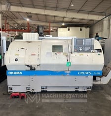 Okuma #Crown-769S-L1420/650, CNC turning center, 28.4" swing, 12" chuck, 3-jaw, 2.9" bar, 14.17" dia., 25.59"