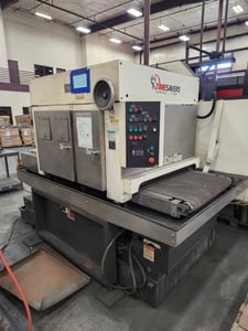 Timesavers #3131-13-044 Series 3100, 37" dual head wet deburring & finishing machine, 3 head