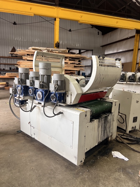 Stanza #STM, UV Finishing line, 24" roll coat, wipers, UV oven