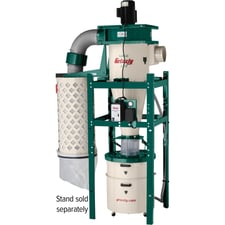 1654 cfm Grizzly Industries #G0441, 3 HP Cyclone Dust Collector, high CFM cyclone system, includes steel