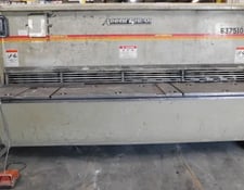 3/8" x 10' Accurshear #637510, CNC Shear, 1" x 3" x 124" knife, 36" Back Gauge, 21 SPM, 30 HP, 2007