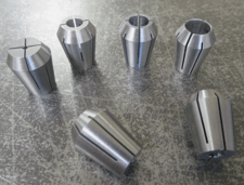 New 6-Piece E-16 Steel 1/16", 1/8", 3/16", 1/4", 5/16" & 3/8" Spring Collet Set, NEW