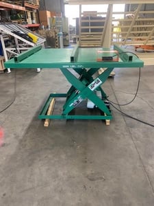 6000 lb. Joyce #WHJS60-36-48-72, scissor lift, 48" x 72" platform, 12" lowered H, 46" raised H, foot pedal