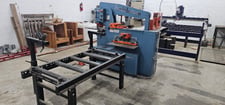 6" x 6" x 3/8" Scotchman #6509-24M, 65 ton, 9" throat, 5 HP, 48" manual Back Gauge, loaded with accessories