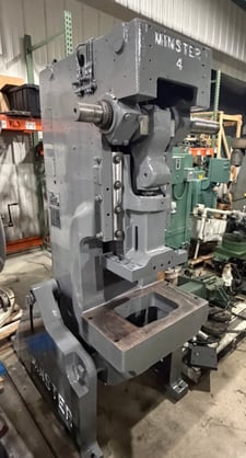 32 Ton, Minster #4, OBI Mechanical Punch Press, 3" stroke, 2.25" slide adjustment, 9.5" shut height, 0-130