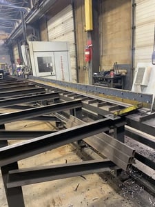 Ficep #Excalibur-12-DE, CNC beam drill line, 47" max capacity, 60' table, 1-9/16" drilling, 25 HP, 2012