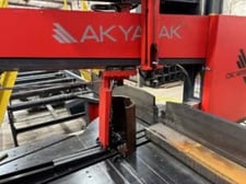 Akyapak #3ADM-1200/AST-1300, CNC beam drill & saw line, 48" x 20" max beam, (3) 50 HP drill heads, 60° miter