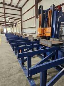 Peddinghaus #Ocean-Avenger-Plus-MDL-1250/1C, CNC beam drill line, 48" max profile, 80' length, 25 HP, Siemens