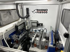 DeMichele Group #RhinoFab-900, CNC fabrication center, 22" upcut saw, 32' infeed, 24' outfeed, 4.5" x 10.5"