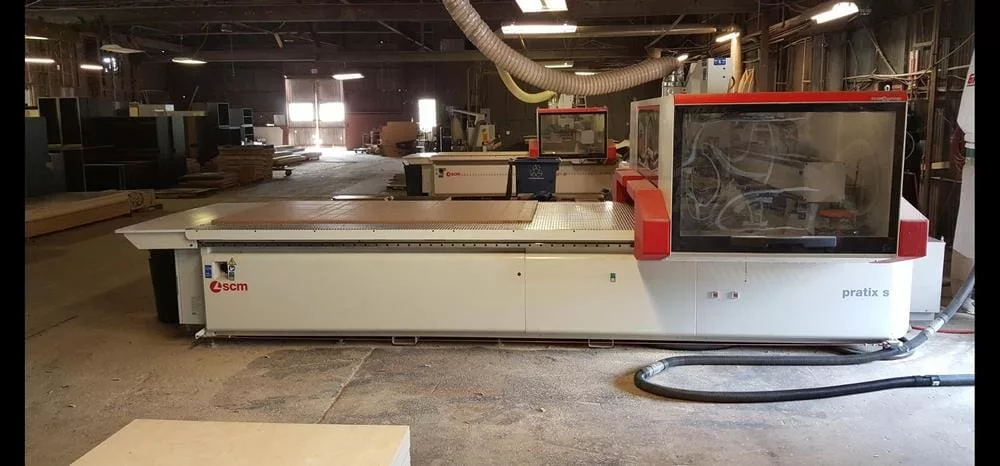 SCM #Pratix-S15B, CNC router, 60" x 144" table, 9 HP, 24,000 RPM, 14-position ATC, (9) spindle boring block