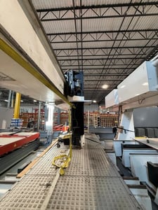 Onsrud #F194HD15, 5-Axis CNC router, (2) 60" x 96" tables, 16.1 HP HSD, 60" Z, 12-position ATC, OSAI Control