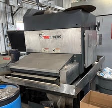 Timesavers #3121-13-04, wet deburring machine, 36" working width, drum & brush heads, 20/15 HP, 2004