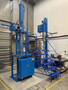 50" Ton, Jennings #E-50, extrusion preformer, 36" stroke, 14" fan die, 1,480 PSI, 2021