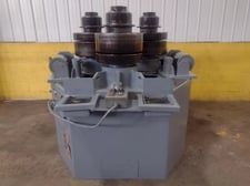 Roundo #R-6, angle bending roll, 6" x 6" x 1/2" angle leg-in, 5" x 5" x 5/8" leg-out, 17-3/8" rolls, 17.5 HP