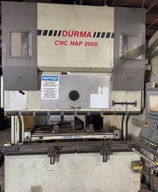 66 Ton, Durma #HAP-2060-CNC, CNC hydraulic press brake, 6.7' overall, 67" between housing, 13.7" throat