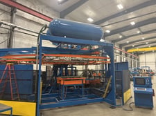 Modern Machinery #6x9-223RP, thermoformer, 9' x 6' max mold, new ceramic ovens, (77) zones top & bottom