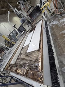Northwood #SJ-270-D, CNC stone waterjet / saw combination, 7' x 24' table, 50 HP pump, 60,000 PSI