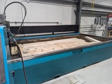 Techni #TJ4000, CNC waterjet cutting system, 6.3' x 12.8' table, 50 HP pump, 60,000 PSI, rebuilt pump