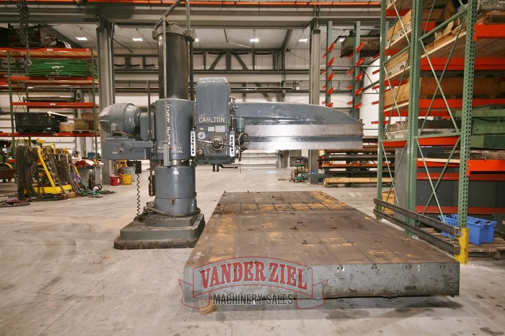 8' - 19" Carlton, Radial Drill, Lever Shift, 20" Spindle Travel, 4" Spindle diameter, #6 MT