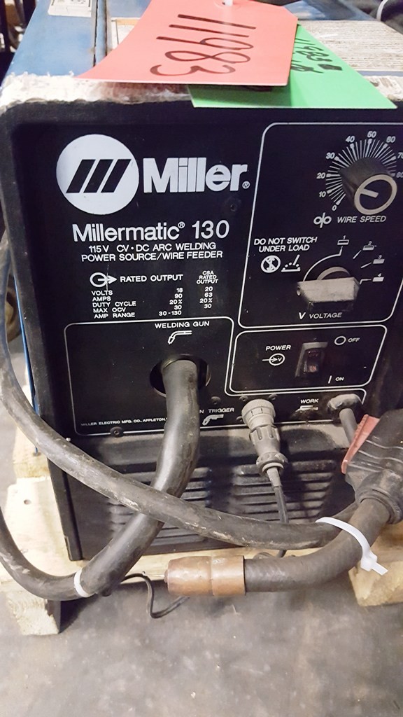 Miller #Millermatic-130, Welding Power Source, 90 Amps @ 20%, 115 V., 1 Ph. (2 available)