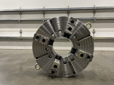 25" Samchully 4-Jaw Scroll Chuck, 8.5" Bore, A2-15 Mount, Reversible Top Jaws, 2-Piece, NEW