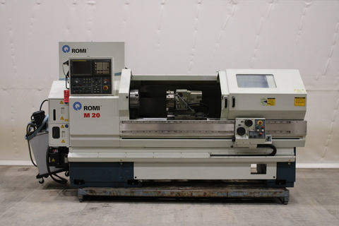 Romi #M20, CNC Lathe, 20.5" Swing, 60" Centers, 3.15" Spindle Bore, 2,200 RPM, 8-Station Turret