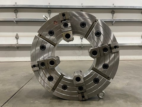 25" BTC 4-Jaw Manual Chuck, 12.5" Bore, A1-20 Mount, Reversible Top Jaws, 2-Piece, NEW (4 available)