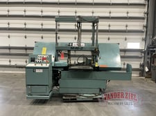 16" x 26" W.F. Wells #M-16-2, Dual Post Horizontal Band Saw, 1-1/4" Blade, 60-500 SFPM, 7-1/2 HP, Hydraulic