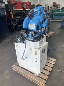 3-1/4" Soco #MC-275AC, Semi Automatic Cold Saw, 12" blade, 4" vise, 1.4 HP, conveyors, 2000