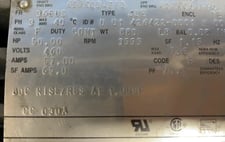 50 HP 3555 RPM U.S. Motors, Frame 365US, #DH52, Motor, 460 Volts