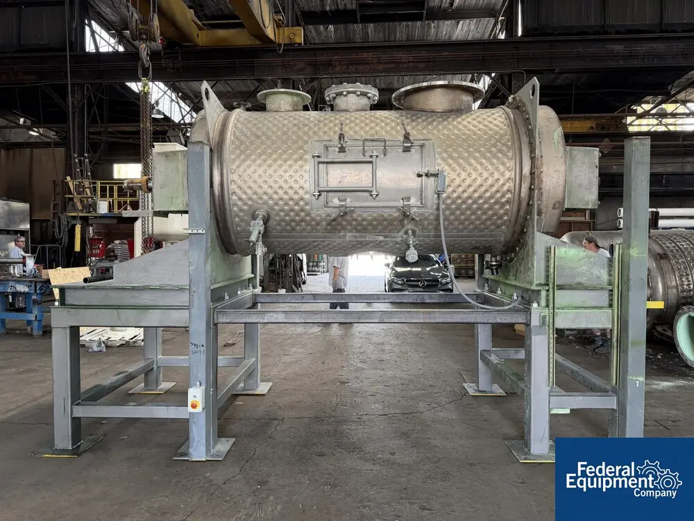 ProcessAll #3500S, Plow Mixer Dryer, 304 Stainless Steel, 124 cu.ft., 75 HP, FV internal, 75 psi jacket, 8"