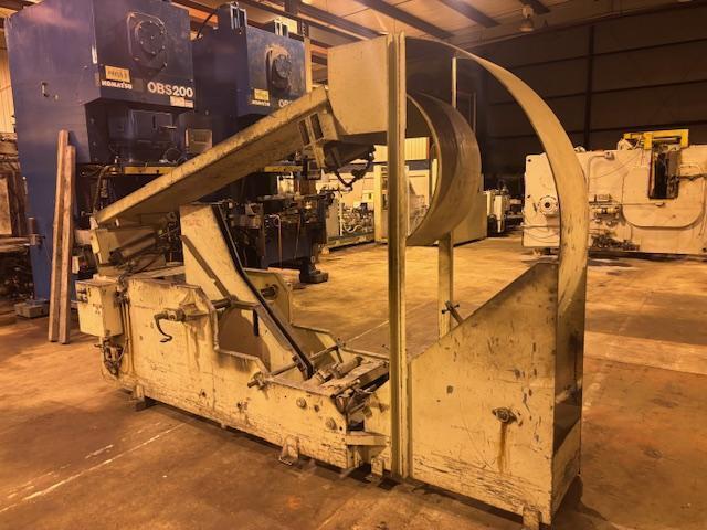 10000 lb. Jaybird, reverse loop coil cradle, 24" width, 60" outside dimension, pneumatic deflector chute