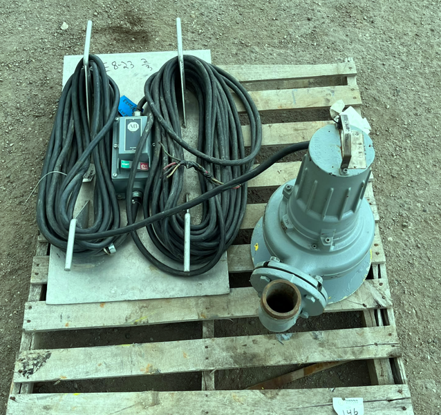 Flygt #3068.180, Submersible Pump w/ Starter, 2.75" discharge, 3.2 HP, 1655 RPM, 230 V., 3 Phase, 60 Hz. (2