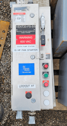 25 HP Eaton #VENT20-FS, Vent Fan Starter, 600 Volts, 3 Phase, 60 Hz., 65 kA Interrupting Cap., stainless