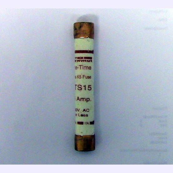 15 Amp 600 Volts Ferraz Shawmut #OTS15, Class K5 Fuse, One-Time (3 available)