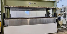 Orma #NPC-38/16, hot oil hot press, 120 ton, 150" x 63" platens, 17-3/4" daylight, (6) upstroke cylinders