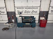 14" x 40" Enco #111-1450, Heavy Duty Lathe, 8" socs, 10" gap length, 12" 6-jaw chuck, 10" 3-jaw chuck