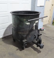 150 gallon 36" x 36", Carbon Steel Tank on Casters, 4" bottom side outlet, 47.75" tall tank