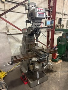 Jet #JTM-4VS, Vertical Milling Machine, 34" X, 12" Y, 14.5" Z, 9" x 49" table, 3 HP, 60-4200 RPM, 2-axis