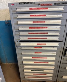 15 Drawer Lyon, Rolling Tool Cabinet, assorted machine shop tools