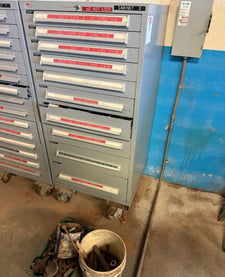 10 Drawer Lyon #MSS-II, Rolling Tool Cabinet, bolt taps & dies