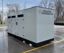 300 KW Gillette #SP-3000P, standby Natural gas Generator, sound attenuated enclosure, 277/480 Volts, 0 Hours